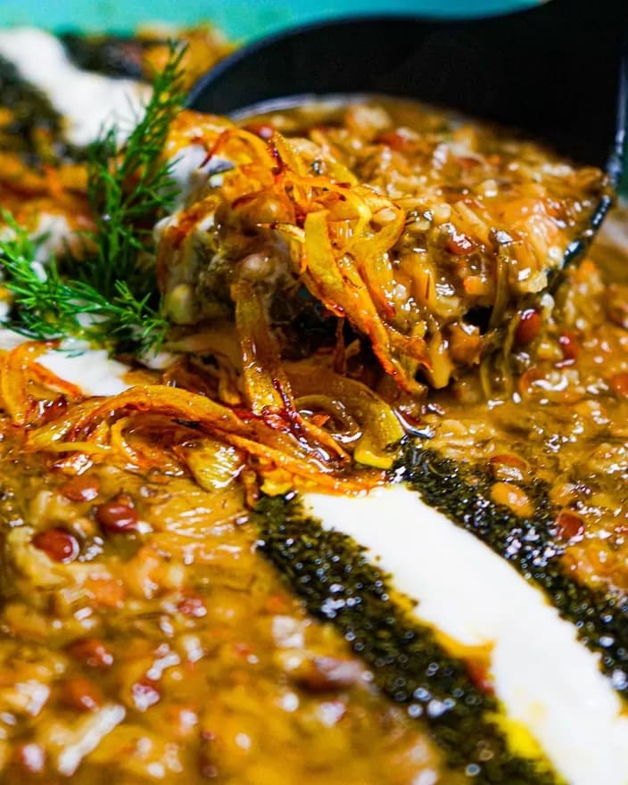 Ashjo ash-e-jo persian vegan barley soup